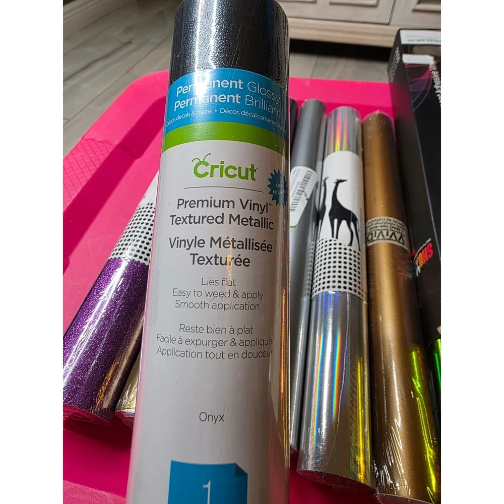 Cricut Girafvinyl‎ Craft Bundle Vinyl Rolls HTV Permanent Adhesive Faux Leather